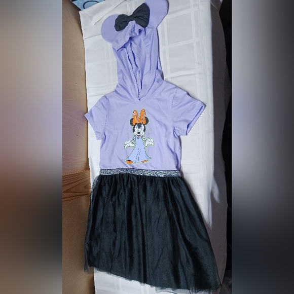 Disney Minnie Mouse Halloween Hooded Tutu Dress / Size M 7-8 - Picture 1 of 11